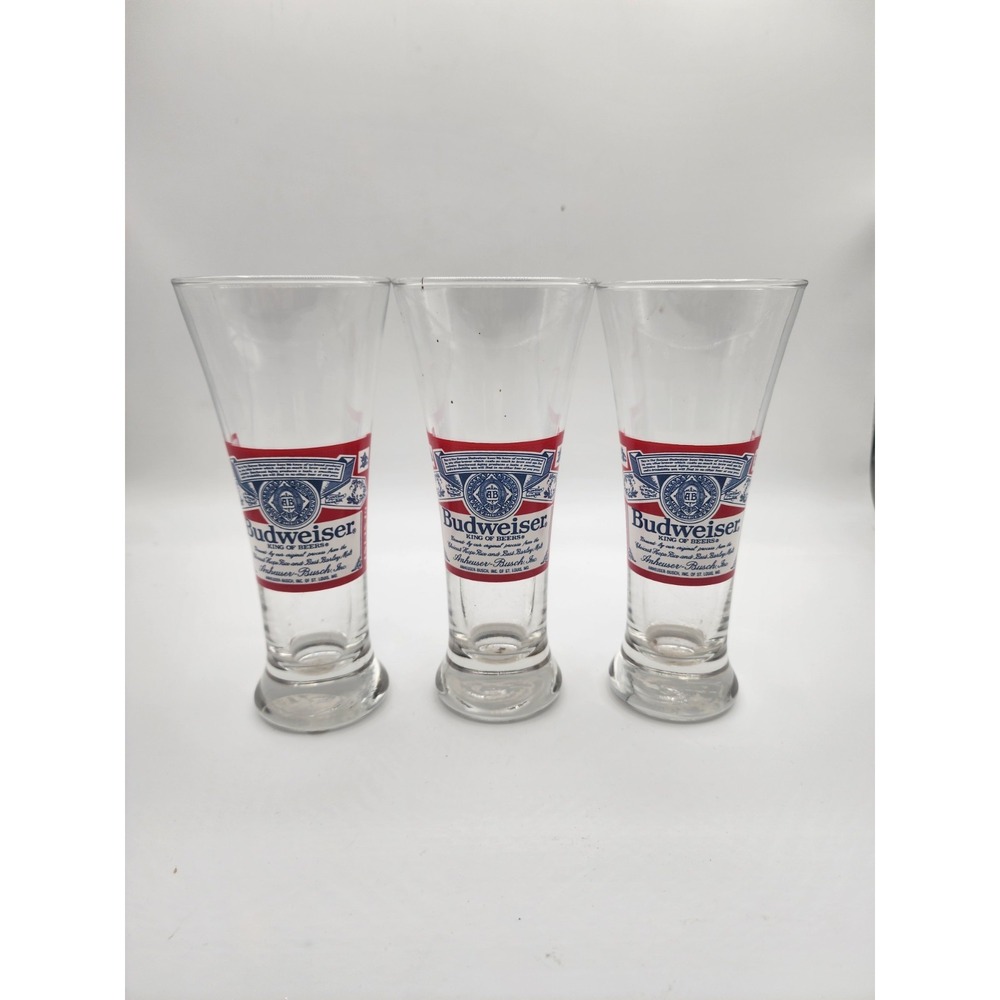 Lot Of 3 BUDWEISER Beer Glasses‎